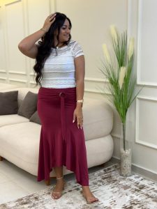 Long Skirt with a Belt and a Ring at the Waist - Image 11