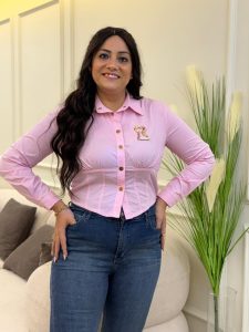 Long Sleeve Plain Color Short Chemise - Image 6