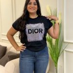 Oversized T-shirt with Dior Rhinestones design