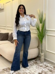 Long Sleeve Plain Color Short Chemise - Image 3