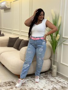 ⁦Cutting Pants with embroidered MEOW Belt⁩ - الصورة ⁦2⁩