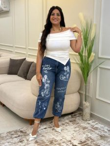 Wide Leg Mickey Mouse Jeans Pants - Image 3