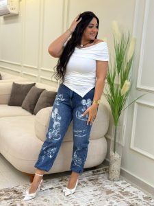 Wide Leg Mickey Mouse Jeans Pants - Image 5