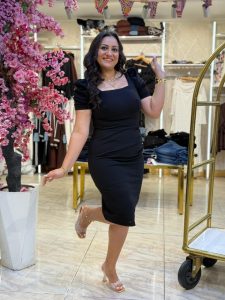 ⁦Short Sleeve Plain Color Long Dress⁩ - الصورة ⁦9⁩