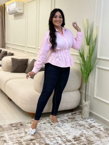 Plain Color Long Sleeve Chemise - Image 2