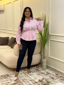 Plain Color Long Sleeve Chemise - Image 4