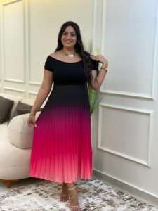 Sleeveless Long Gradient Dress - Image 3