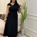 Plain Color Side Circle Long Dress