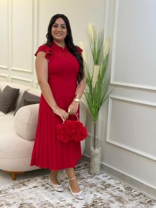 Sleeveless Plain Color Long Dress with Lace - Image 4