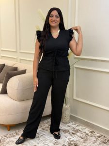 Plain Color Wide Leg Pants - Image 2