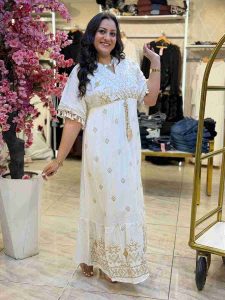 Short Sleeve Plaid Long Dress - Image 3