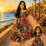 Short Sleeve Colorful Long Dress