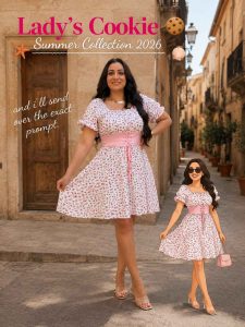 Short Flowers Patterned Dress with a Satin Bow at The Waist - Image 2