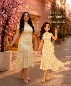 Short Sleeve Floral Tulle Dress - Image 2