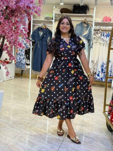 Short Sleeve Colorful Long Dress - Image 17