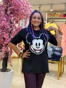 Over size T-shirt with Mickey Embroidery - Image 2