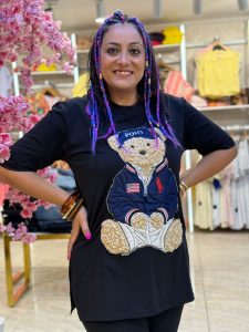 Oversized T-shirt with a Furry Teddy Bear - Image 5