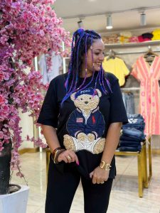 Oversized T-shirt with a Furry Teddy Bear - Image 6