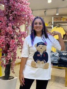 Oversized T-shirt with a Furry Teddy Bear - Image 2