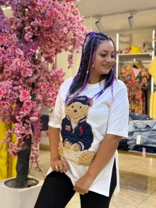 Oversized T-shirt with a Furry Teddy Bear