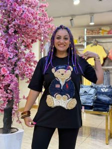Oversized T-shirt with a Furry Teddy Bear - Image 4