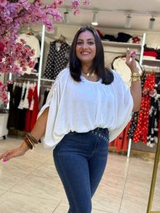Wide Plain Color Blouse