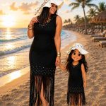 Plain Color Cover-up With Pearls