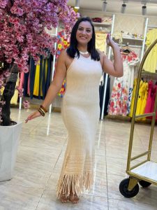Plain Color Striped Long Cover-up - Image 9