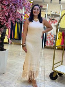Plain Color Striped Long Cover-up - Image 8