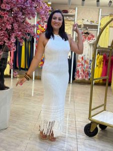 Plain Color Striped Long Cover-up - Image 12