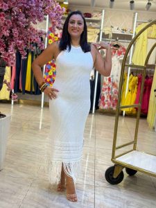 Plain Color Striped Long Cover-up - Image 10