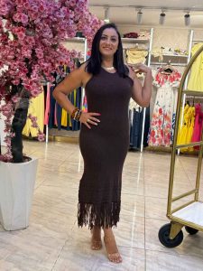 Plain Color Striped Long Cover-up - Image 5