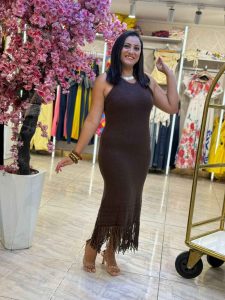Plain Color Striped Long Cover-up - Image 6
