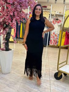 Plain Color Striped Long Cover-up - Image 2