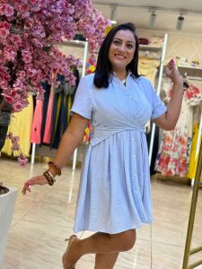 Short Sleeve Plain Color Short Dress - Image 4