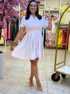 Short Sleeve Plain Color Short Dress