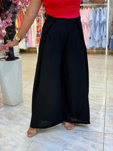 Front Buttons Wide Leg Pants