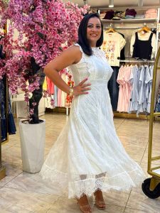 Sleeveless Long Guipure Lace Dress - Image 5