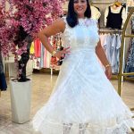 Sleeveless Long Guipure Lace Dress