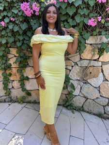 Polka Dots Off Shoulder Long Dress - Image 2