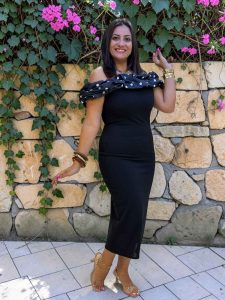 Polka Dots Off Shoulder Long Dress - Image 3