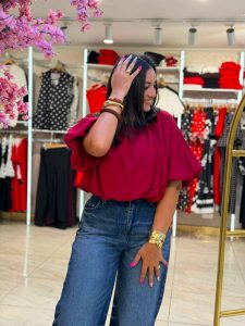 Short Sleeve Plain Color Top - Image 6