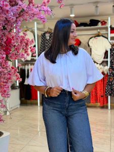Short Sleeve Plain Color Top - Image 12