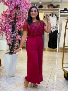 ⁦Set Two Pieces Cotton Jumpsuit & Guipure Lace Top⁩ - الصورة ⁦9⁩