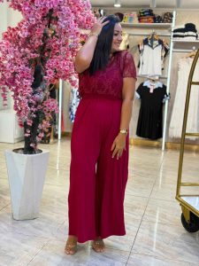 ⁦Set Two Pieces Cotton Jumpsuit & Guipure Lace Top⁩ - الصورة ⁦8⁩