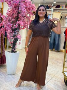 ⁦Set Two Pieces Cotton Jumpsuit & Guipure Lace Top⁩ - الصورة ⁦7⁩