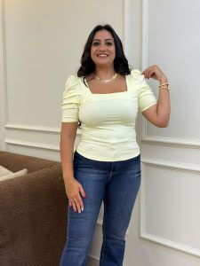 Short Sleeve Plain Color Top - Image 2