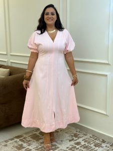 Short Sleeve Plain Color Long Dress