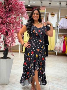 Colorful Drop Shoulder Long Dress - Image 8