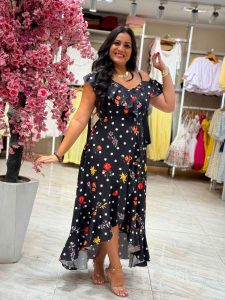 Colorful Drop Shoulder Long Dress - Image 7